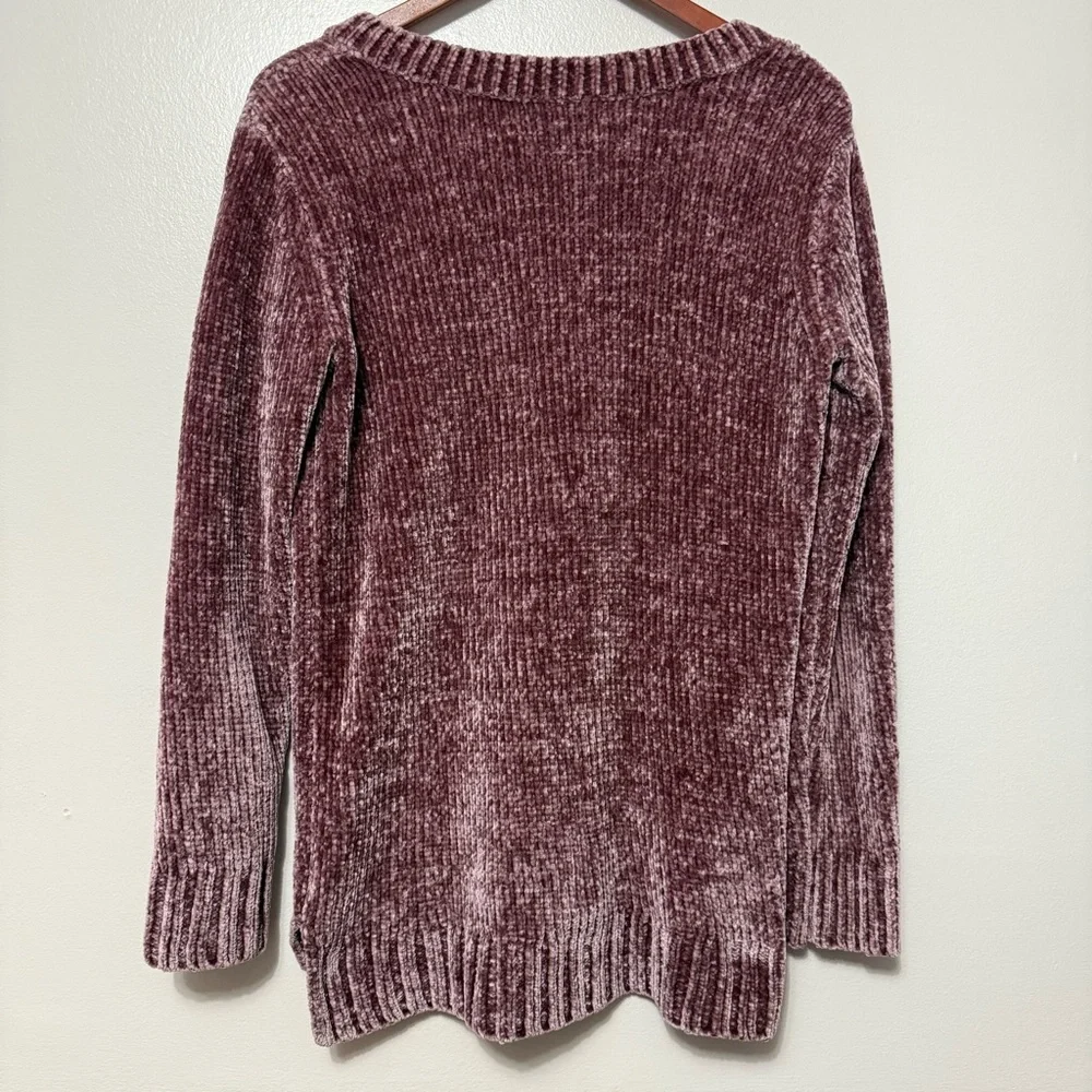 Orvis Classic Collection Chenille V-Neck Tunic Sweater Women's Medium Oversized